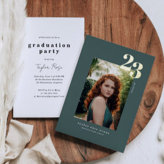 Invitation En Aluminium Minimaliste moderne 2023 | Diplôme photo