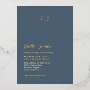 Invitation En Aluminium Minimaliste moderne foncé Dusty Mariage or