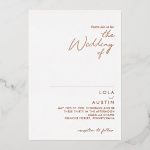 Invitation En Aluminium Minimaliste moderne   Rose Pink Le Mariage De Real