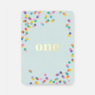 Invitation En Aluminium Mint Green Girl premier anniversaire Confetti Gold