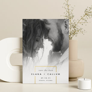 Invitation En Aluminium Mis au carré Photo verticale moderne pour faire-