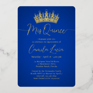 Invitation En Aluminium Mis Quince 3 Photo Collage Quinceañera Bleu Royal