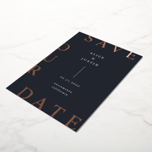 Invitation En Aluminium Mise en page ultra moderne bleu foncé, enregistrez
