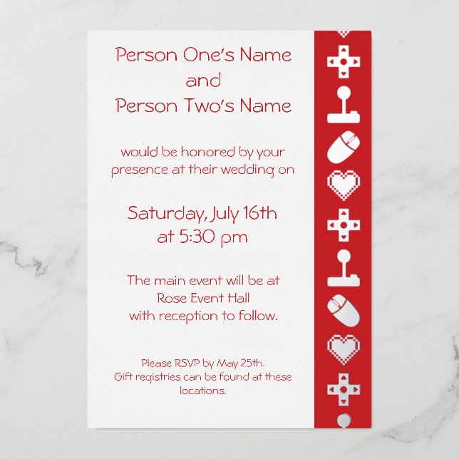 Invitation En Aluminium Mode multijoueur dans l'invitation Cherry Foil (Recto)