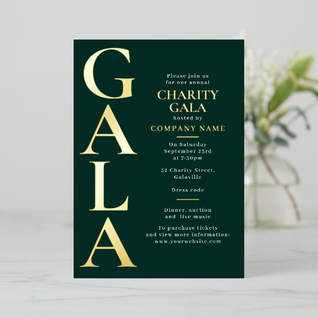 Invitation En Aluminium Modèle de gala de charité Événement de collecte de (Debout devant)