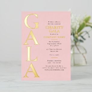 Invitation En Aluminium Modèle de gala de charité Levée de fonds Rose Or