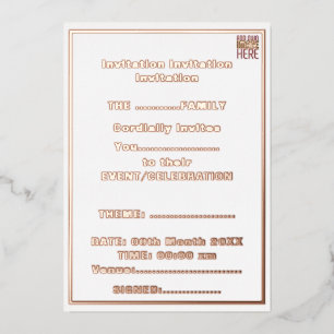 INVITATION EN ALUMINIUM MODÈLE DE TEXTE D'IMAGE BLANCHE SIMPLE MODERNE