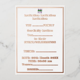 INVITATION EN ALUMINIUM MODÈLE DE TEXTE D'IMAGE BLANCHE SIMPLE MODERNE