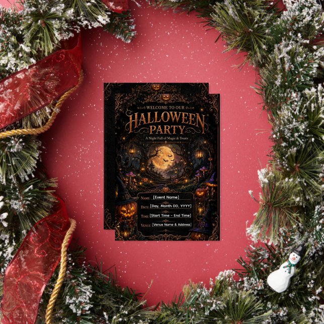 Invitation En Aluminium Modèle d'invitation à une fête d'Halloween | Hal m (Insitu)