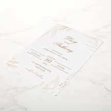 Modèle d'invitation de mariage floral beige élégan