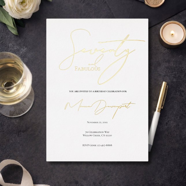 Invitation En Aluminium Modern 70 and Fabulous 70th Birthday Party  (Créateur téléchargé)