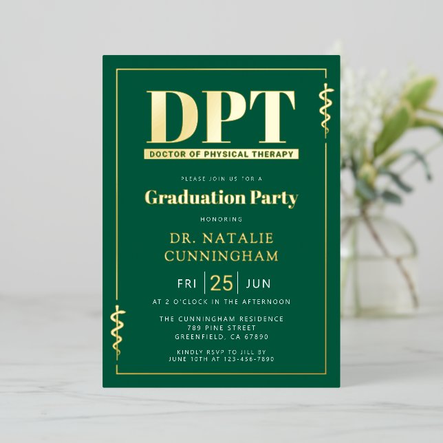 Invitation En Aluminium Modern DPT Doctor of Physical Therapy Graduation (Debout devant)