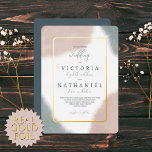 Invitation En Aluminium Modern Gray Blue Terracotta Watercolor Wedding Foi<br><div class="desc">This elegant and modern wedding invitation is perfect for the summer and spring seasons. It features slate blue and pale blue terracotta watercolor on a white background with a real gold foil border. It's simple, chic, stylish, and unique; the perfect design to impress your friends and family. ***IMPORTANT DESIGN NOTE:...</div>