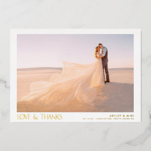 Invitation En Aluminium Modern Love & Thanks 2 Mariage photo Merci