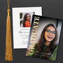 Modern Minimalist Photo Graduation Announcement