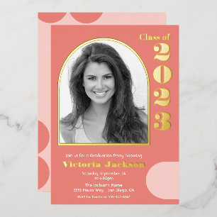 Invitation En Aluminium Modern Mod Arch Photo Graduation Party