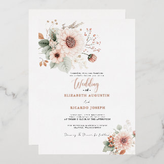 Invitation En Aluminium Modern Trendy Dusty Rose Blush Wedding