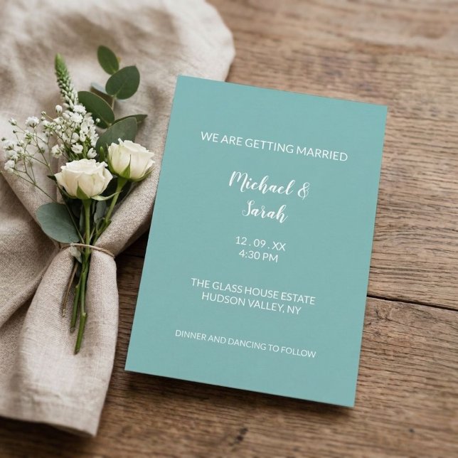 Invitation En Aluminium Modern Wedding Invitation, Minimalist Custom  (Créateur téléchargé)