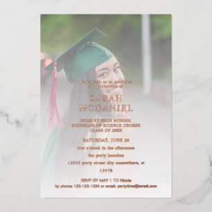 Invitation En Aluminium Moderne 2 Photo Fade Graduation Party