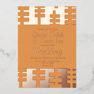 Invitation En Aluminium Moderne Ankara africain Bordure Mariage Feuille d'