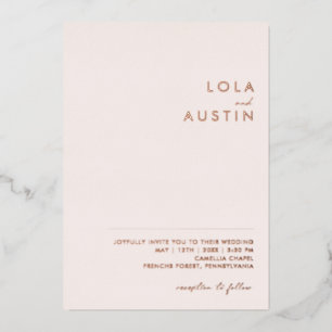 Invitation En Aluminium Moderne   Blush Et Rose Gold Décontracté Mariage R