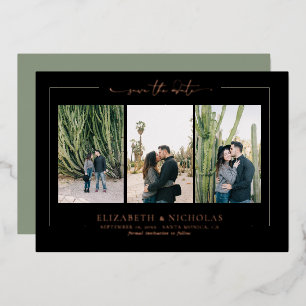 Invitation En Aluminium Moderne Boho Désert 3 Photo Enregistrez la Date
