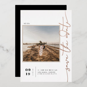 Invitation En Aluminium Moderne Boho Désert Enregistrer la date de la ph