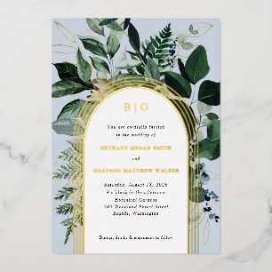 Invitation En Aluminium Moderne Botanique élégant mariage de jardin