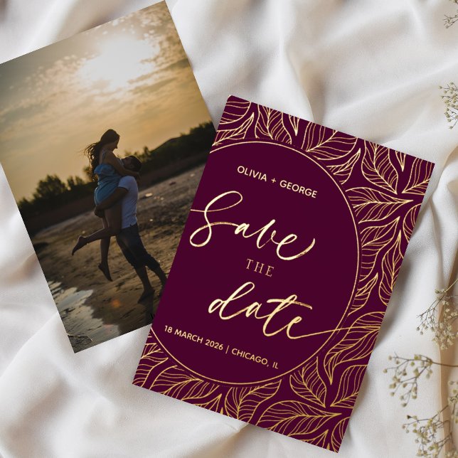 Invitation En Aluminium Moderne Classique Élégant Feuille Photo Enregistre (Créateur téléchargé)