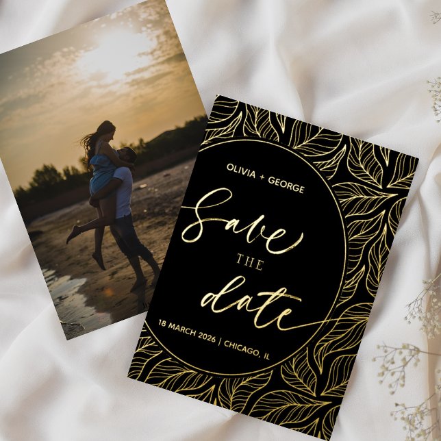 Invitation En Aluminium Moderne Classique Élégant Feuille Photo Enregistre (Créateur téléchargé)