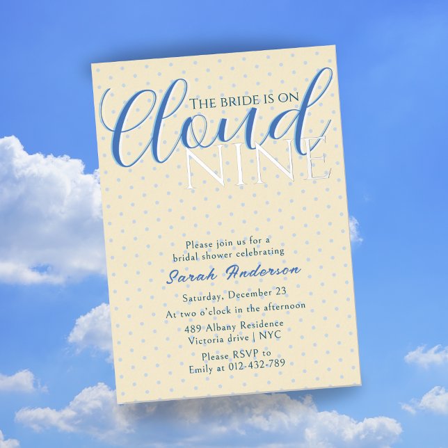 Invitation En Aluminium Moderne Cloud 9 Baby Shower Bleu  (Créateur téléchargé)