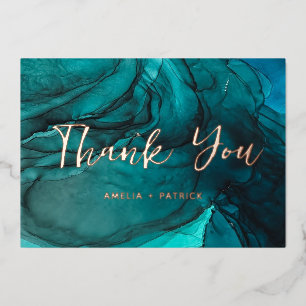 Invitation En Aluminium moderne Couleur Turquoise foncée mariage merci