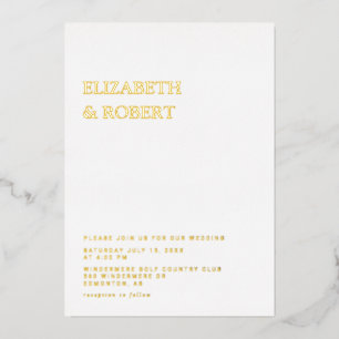 Invitation En Aluminium Moderne élégant minimaliste intemporel Mariage Cla