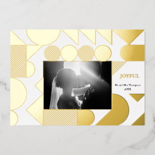 Invitation En Aluminium Moderne géométrique de Noël en papier d'aluminium