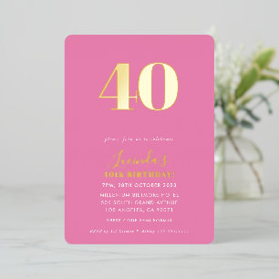 Invitation En Aluminium MODERNE MINIMAL simple 30e anniversaire fête rose