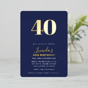 Invitation En Aluminium MODERNE MINIMALISTE fête d'anniversaire 30 ans sim