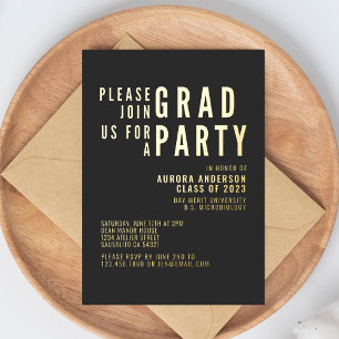 Invitation En Aluminium Moderne minimaliste Gras Typographie Partie de gra