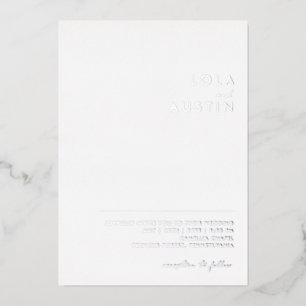Invitation En Aluminium Moderne Minimaliste Mariage Réel Argenté Décontr