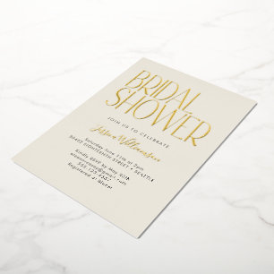 Invitation En Aluminium Moderne Minimaliste Rétro Fête de Mariage en Or