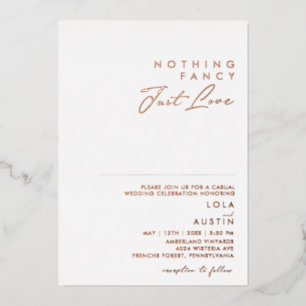 Invitation En Aluminium Moderne Rose Gold Rien De Fantaisiste Juste Un V