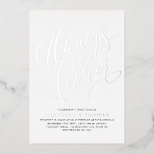 Invitation En Aluminium Moderne Simple Toujours Et Toujours Mariage Script