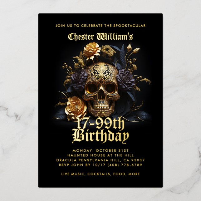 Invitation En Aluminium Moderne Tous les âges 21-99e anniversaire ROSE d'o (Recto)