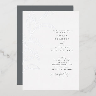 Invitation En Aluminium Moments Simples Mariage Tige Dessinée à la Main Fe