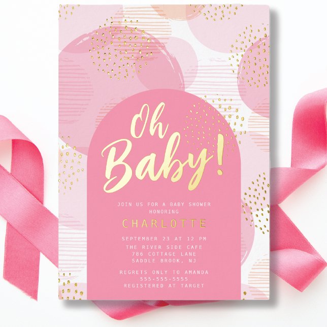 Invitation En Aluminium Mon bébé Baby shower Pois (Créateur téléchargé)