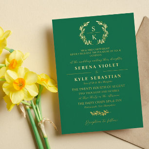 Invitation En Aluminium Monogramme de courroie émérite Elégante Typographi