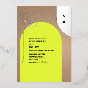 Invitation En Aluminium Monogramme floral Arch Neon
