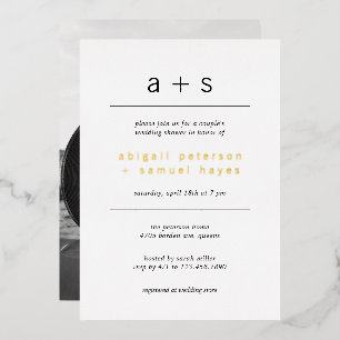 Invitation En Aluminium Monogramme minimaliste Wedding shower photo or