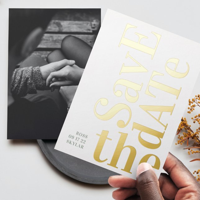 Invitation En Aluminium Monogramme Sage Vert Blanc Enregistrer La Date (Créateur téléchargé)