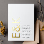 Invitation En Aluminium Monogramme ultra moderne Simple Mariage VRAI OR<br><div class="desc">Ce VRAI OR fantastique, propre, bien conçu, moderne minimaliste mais très ludique placement de monogramme & texte en VRAI OR, noir et blanc pour style minimaliste, cependant est personnalisable à d'autres couleurs et fait partie d'une suite et collection unique de Phrosne Ras Design. Ce serait génial pour ceux qui planifient...</div>