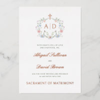Monogrammes de cadre floral Mariage catholique